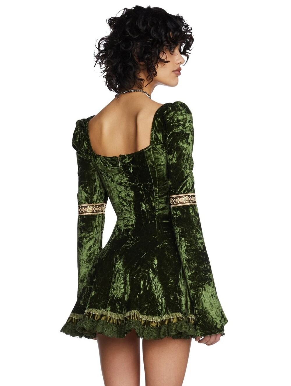 NWT 3X Myths & Legends Green Velour Mini Dress (Dolls Kill) - Picture 4 of 13
